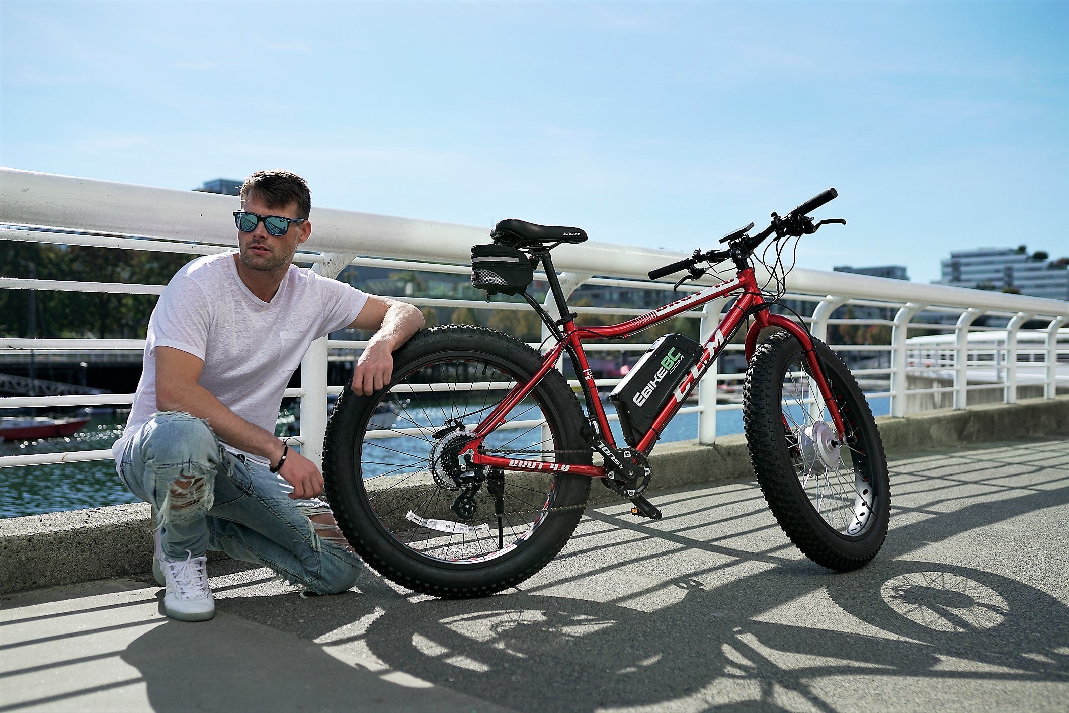 man with bikes fat tire