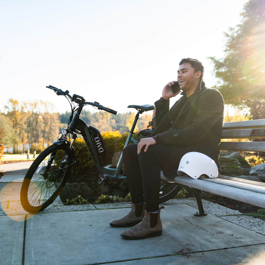 Man riding best sale step through bike