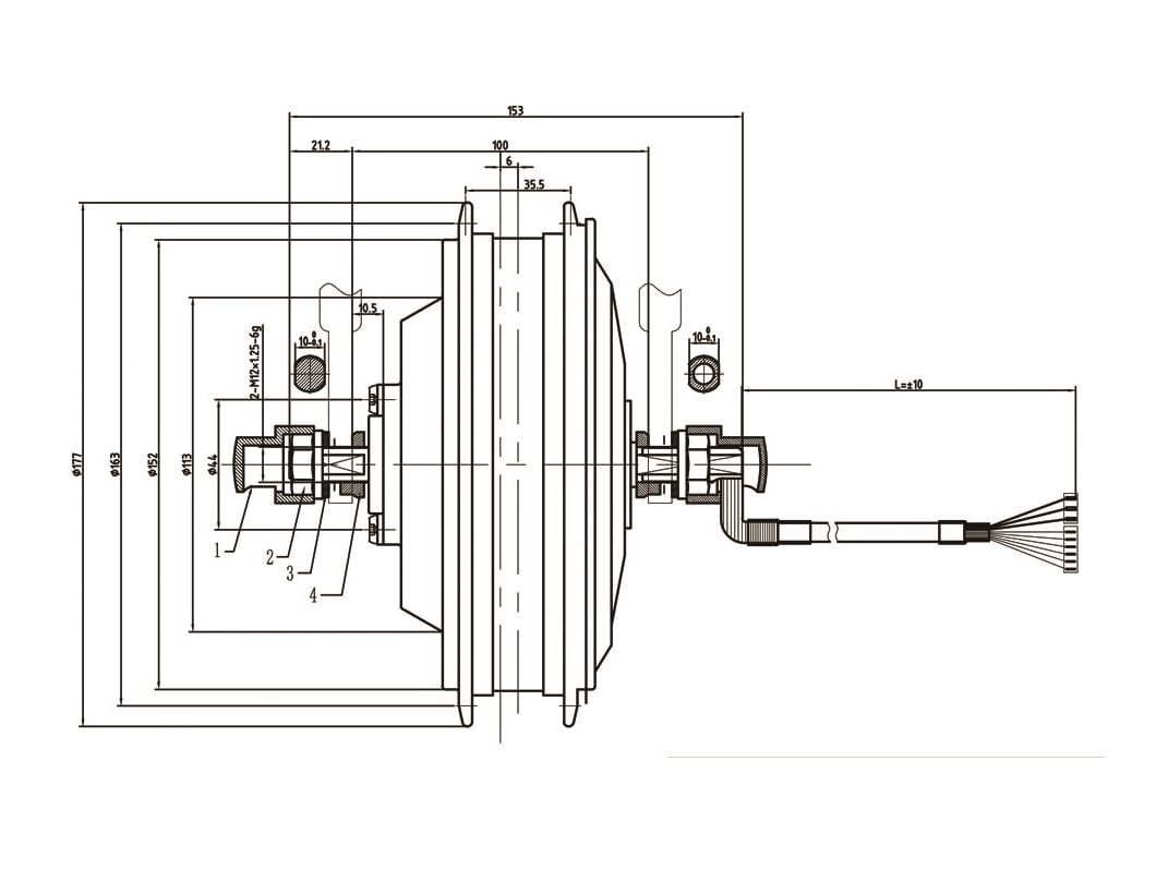 Moteur de moyeu à engrenages avant 500 W/750 W