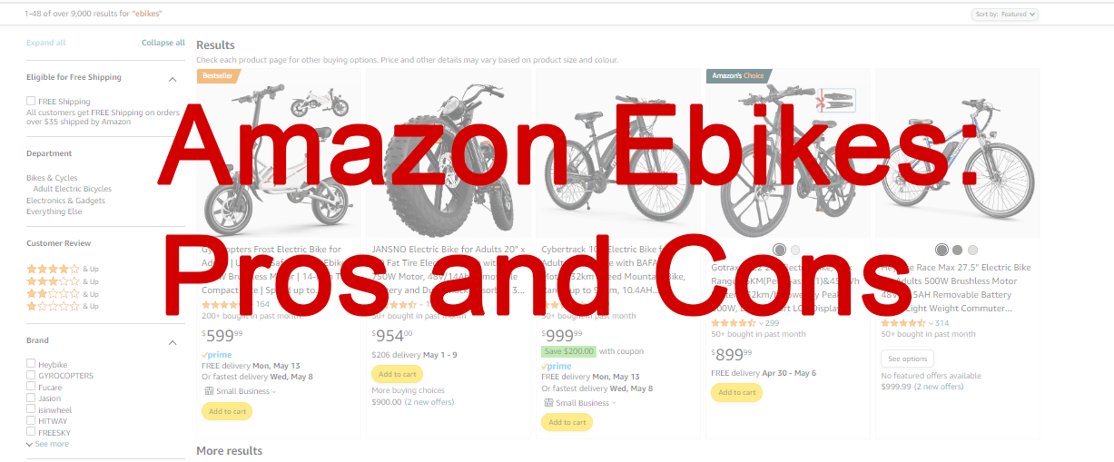 Cheap Electric Bikes on Amazon