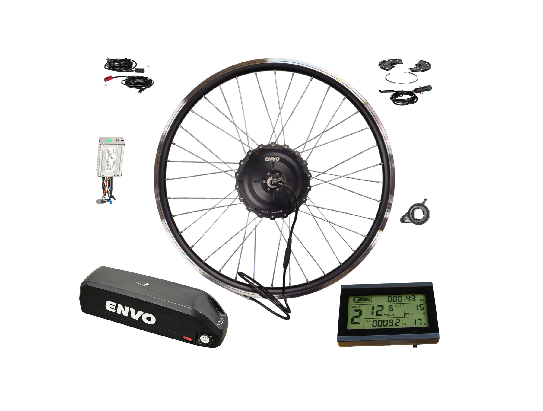 Complete electric bike conversion top kit