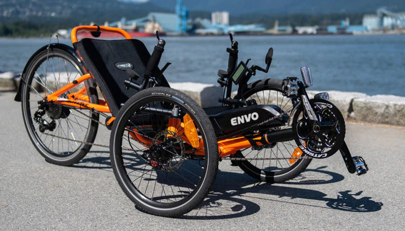 Electric recumbent bike conversion top kit