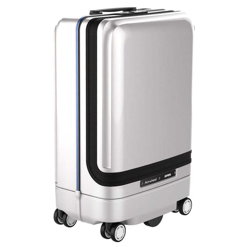 electric suitcase in silver