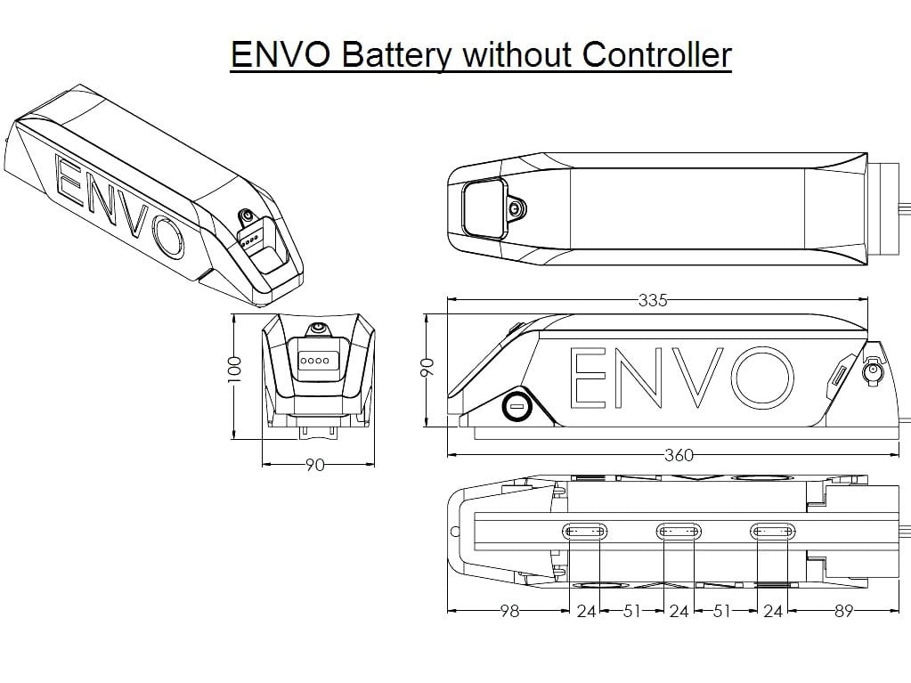 ENVO Batterie 36V 12.8Ah pour Vélo Electrique