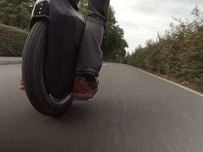 Gotway Monster e-unicycle on the road