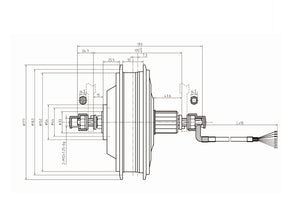 MXO1C diagram of a rear geared hub motor