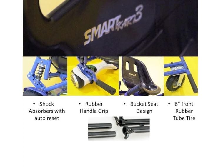Le kit SmartKart 3 Pro (Hoverkart) s'adapte à toutes les tailles de roues - Noir
