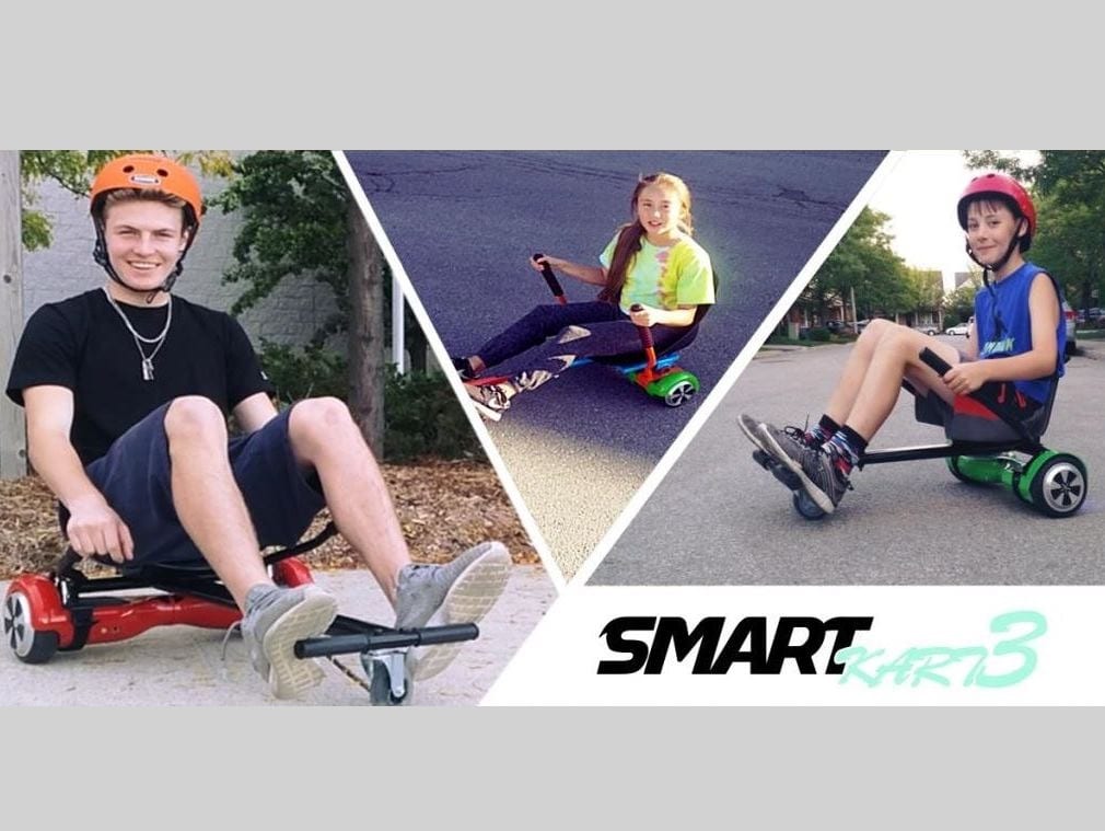 Le kit SmartKart 3 Pro (Hoverkart) s'adapte à toutes les tailles de roues - Noir